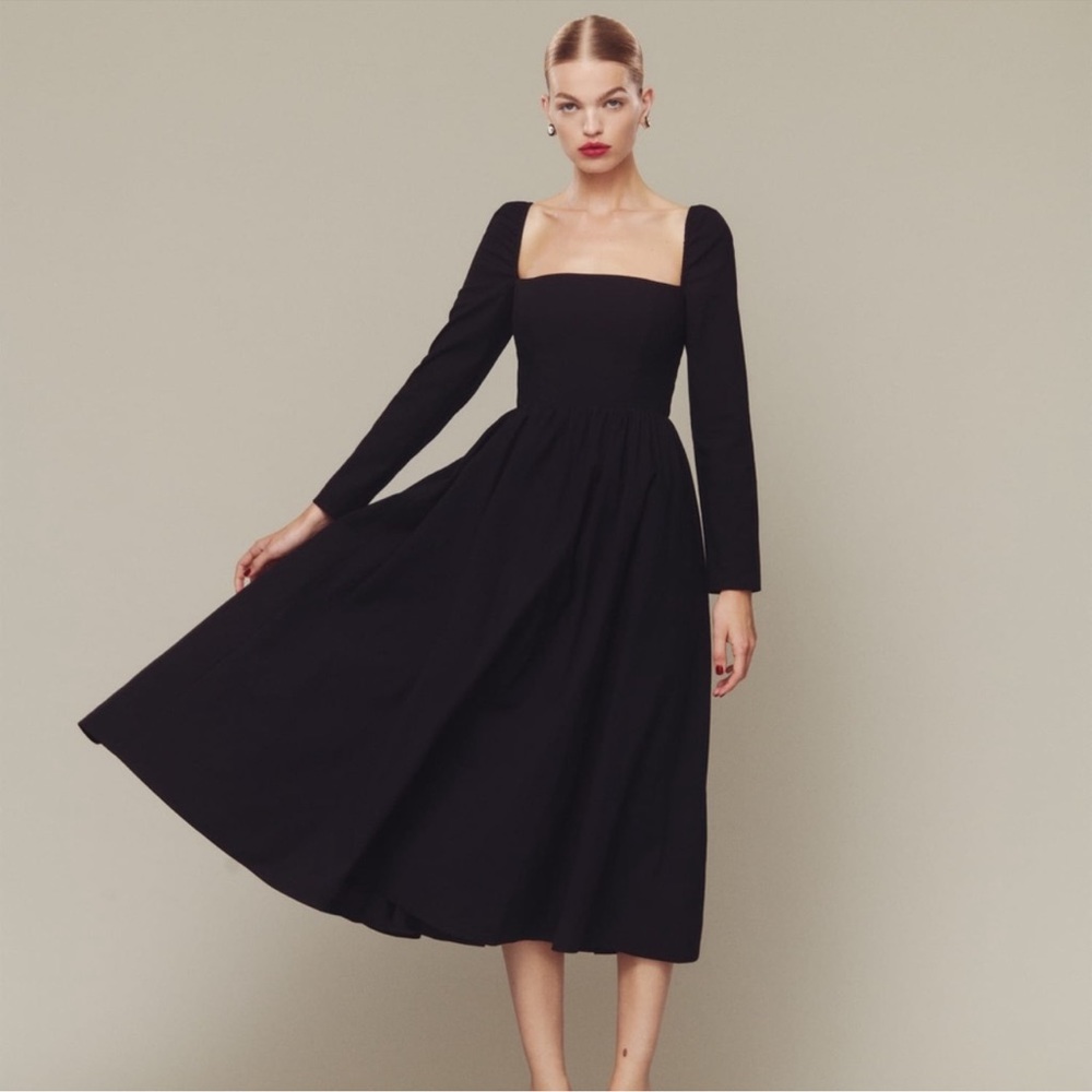 REFORMATION Black Elly Dress